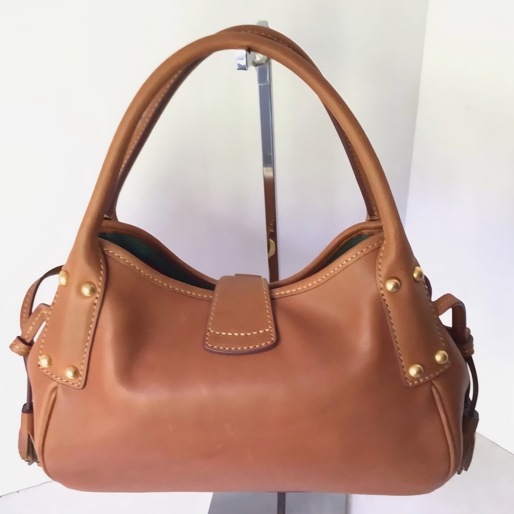 🤎🤍🤎 Dooney & Burke Satchel Elegant Brown Leather Handbag🤎🤍🤎 - Picture 14 of 16